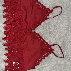 Elegant Red Lace Bralette
